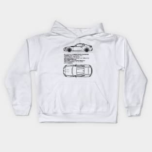 Toyota GT 86 / GR 86 Blueprint Kids Hoodie